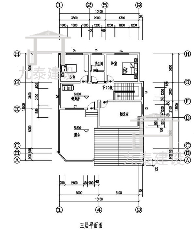 輕鋼結構房屋平面圖3